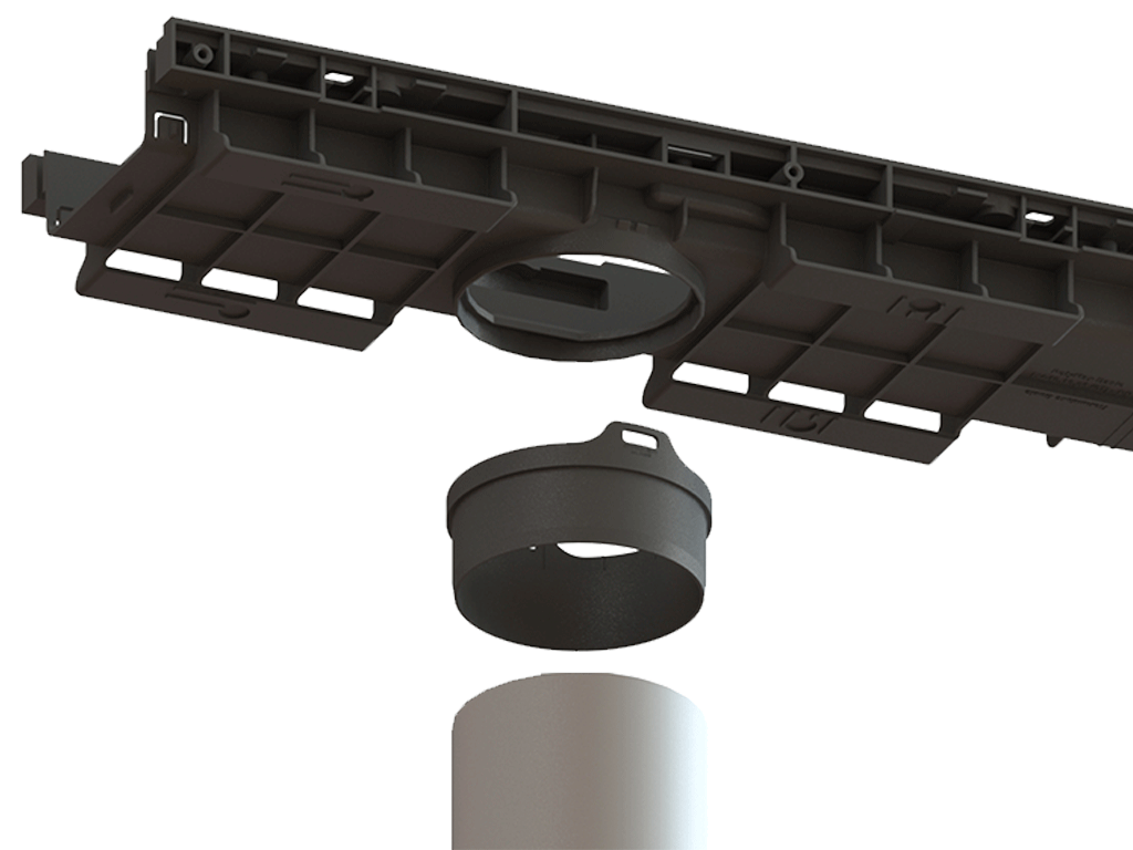 Rigolă din plastic BASE DN100 H60 cu grătare din fontă în fante clasa de sarcini C250